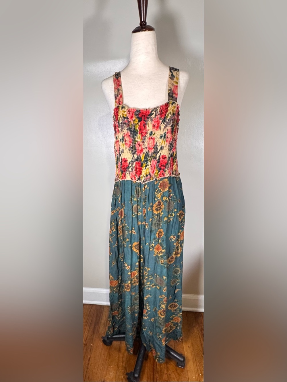 Natural Life Sz XL Sedona Jumpsuit Floral Boho Cottagecore Festival Tank Romper - Picture 2 of 10